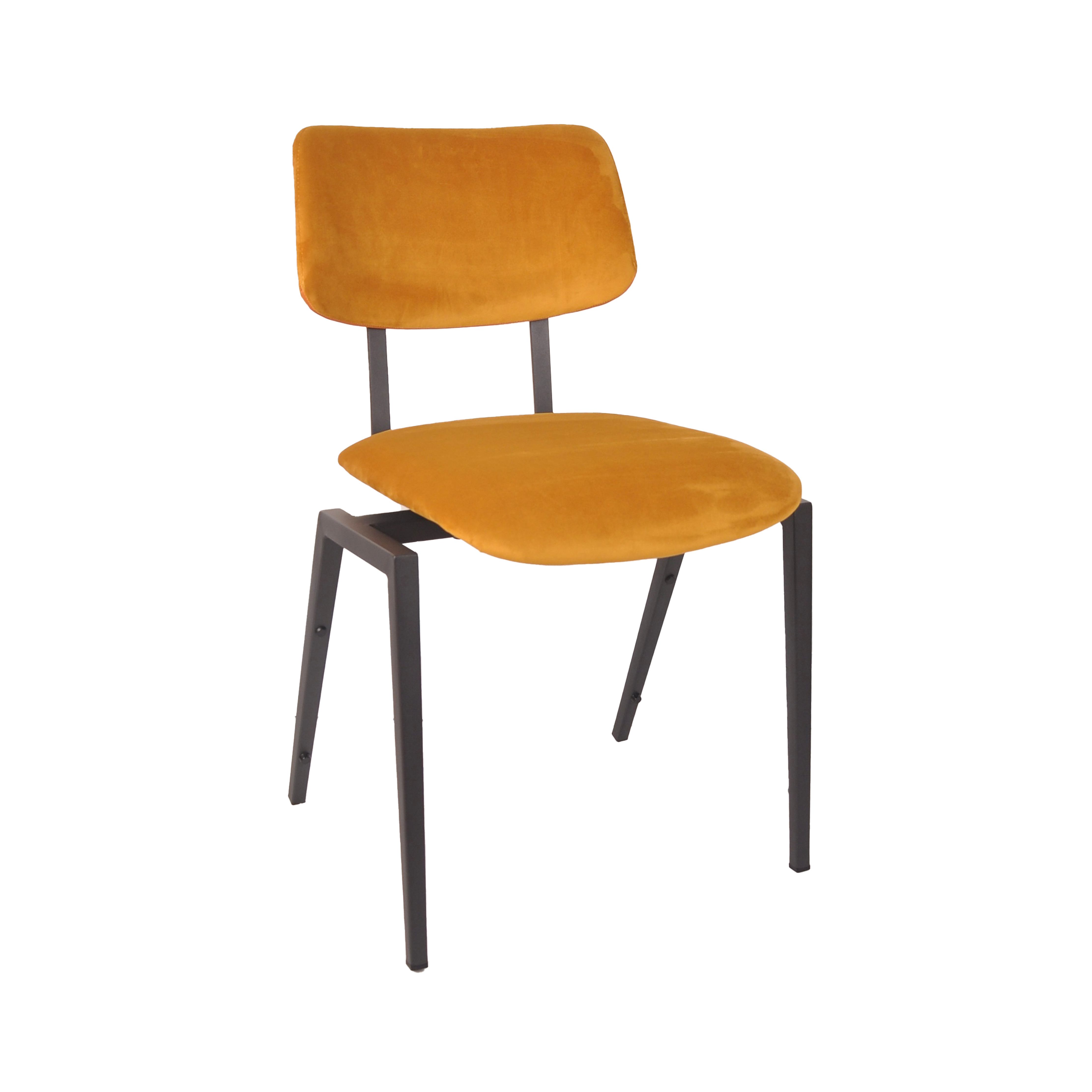 Chaise de salle à manger I_Stapelbaar - Ocre - Jaune - Velours - Sans accoudoir - LABEL51