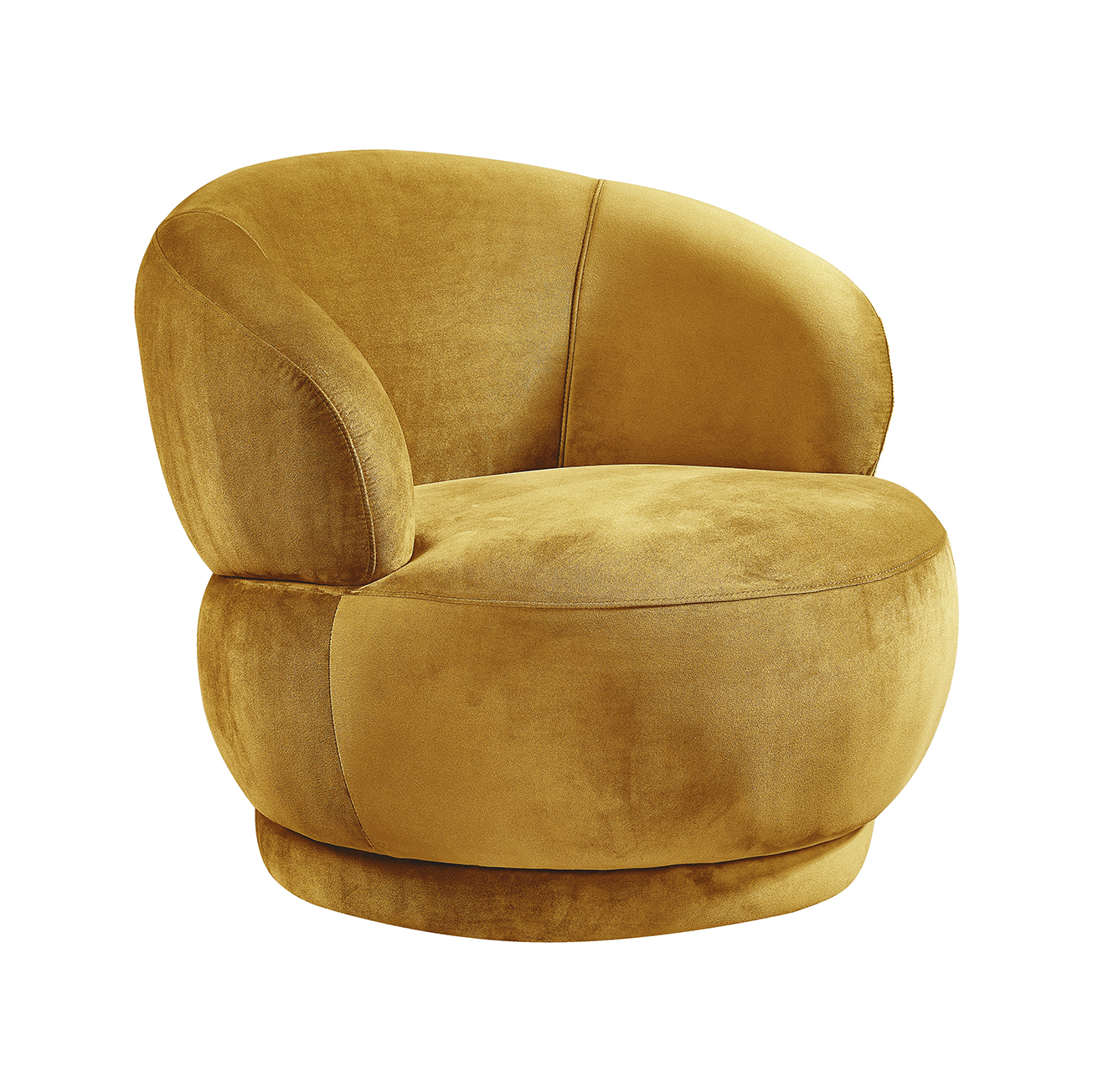 Fauteuil I_Lobby - Ocre - Jaune - Velours - Sans accoudoir - LABEL51