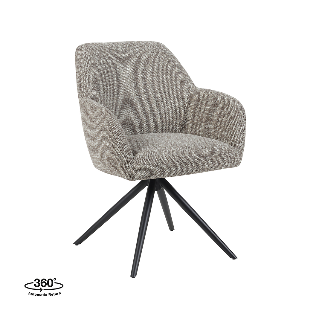 Chaise de salle à manger I_Sayuri - Mushroom - Marron - Royal Boucle - Sans accoudoir - Rurale - LABEL51