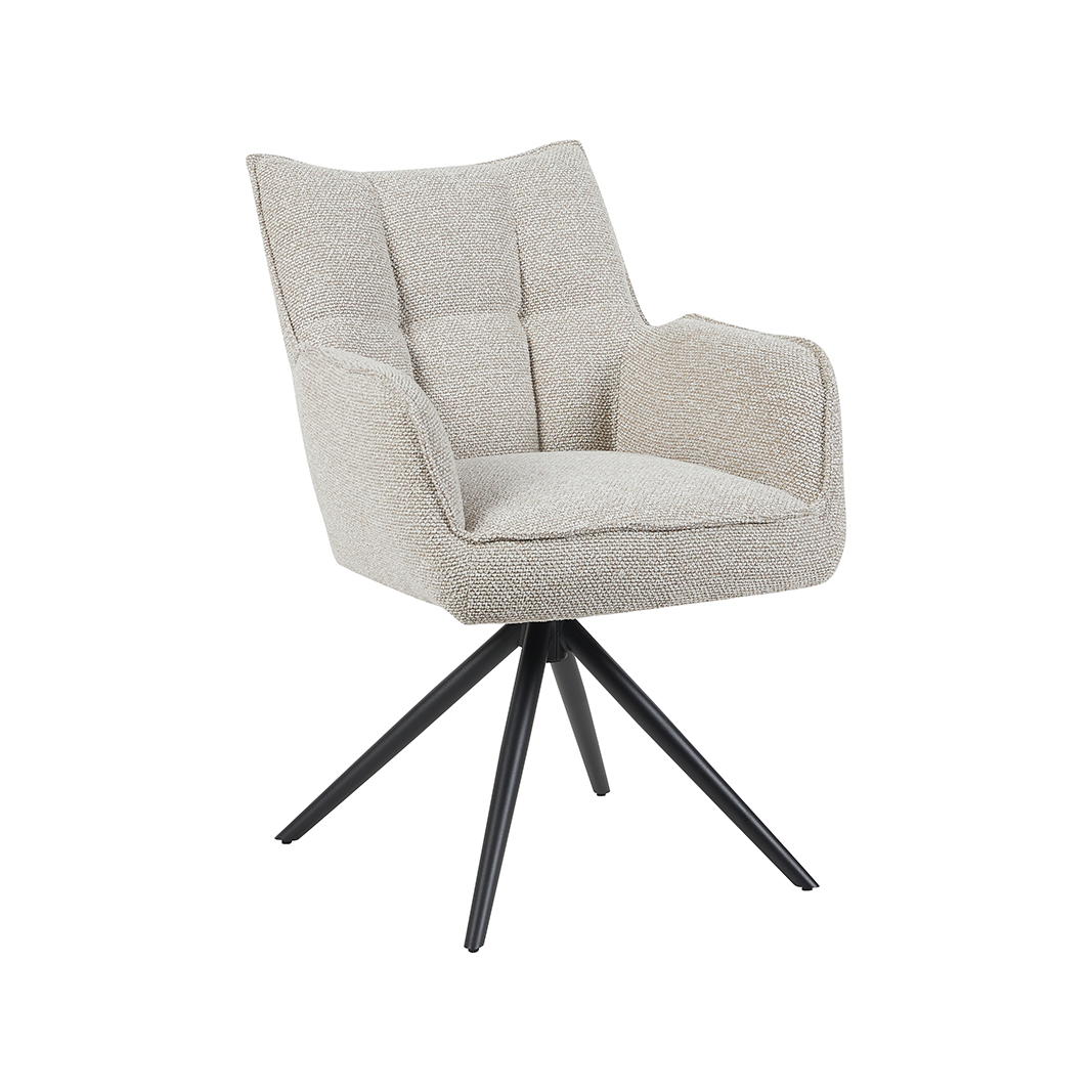 Chaise de salle à manger I_Amalfi - Naturel Beige - Royal Boucle - Sans accoudoir - LABEL51