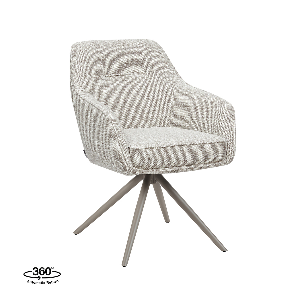 Chaise de salle à manger I_Akira - Naturel Beige - Royal Boucle - Sans accoudoir - LABEL51