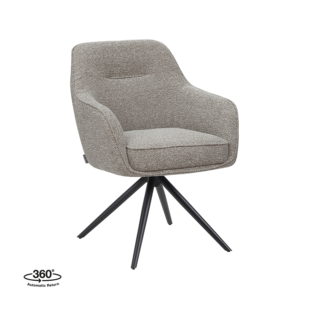 Chaise de salle à manger I_Akira - Mushroom - Marron - Royal Boucle - Sans accoudoir - LABEL51