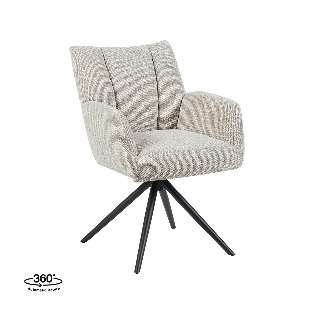 Chaise de salle à manger I_Padua - Naturel Beige - Royal Boucle - Sans accoudoir - LABEL51