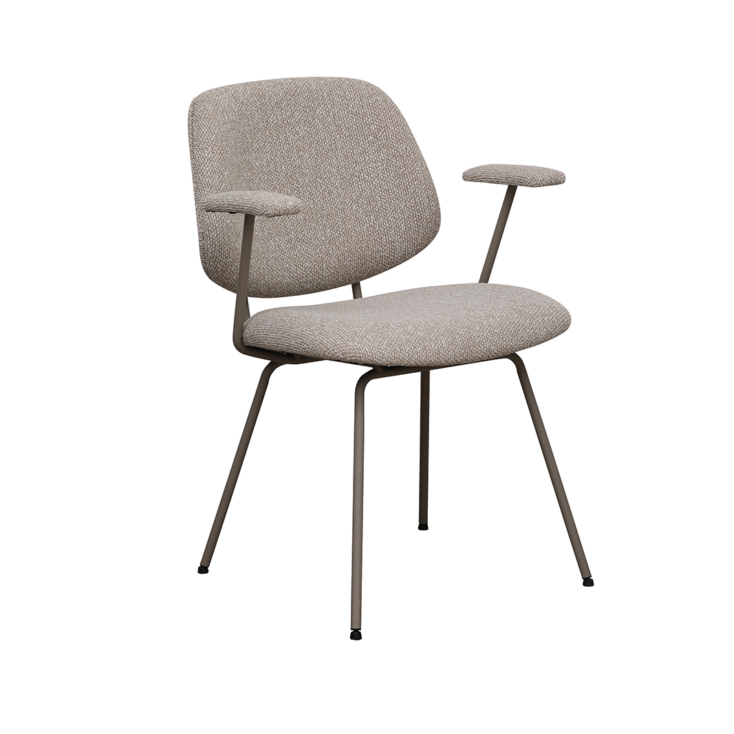 Chaise de salle à manger I_Loreto - Naturel Beige - Royal Boucle - Sans accoudoir - LABEL51