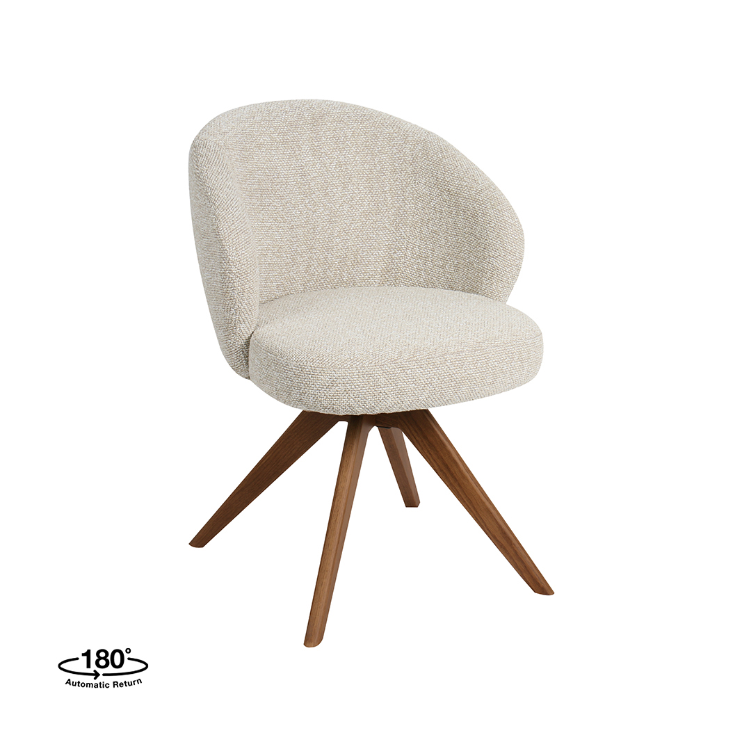 Chaise de salle à manger I_Sabi - Naturel Beige - Royal Boucle - Sans accoudoir - LABEL51