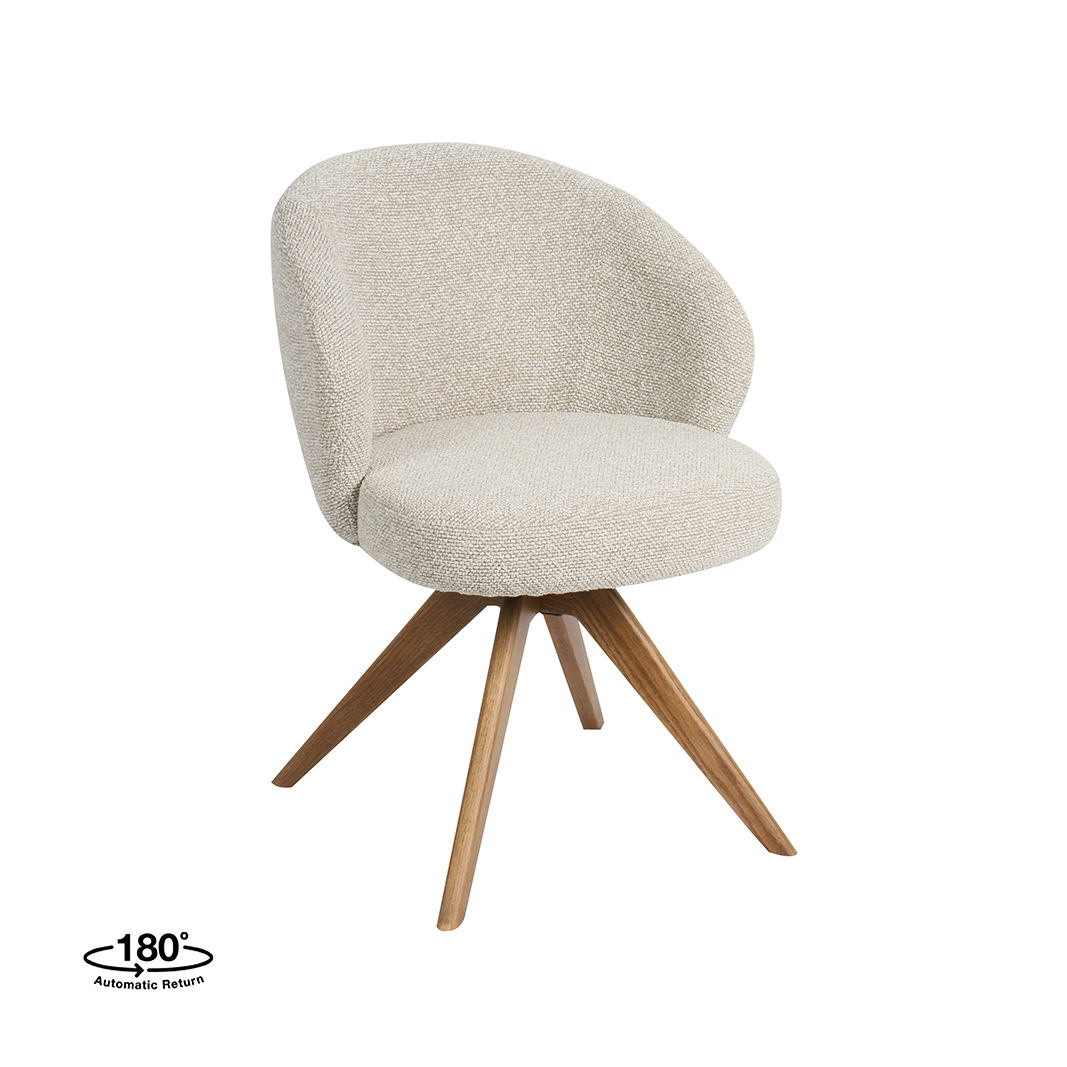 Chaise de salle à manger I_Sabi - Naturel Beige - Royal Boucle - Sans accoudoir - LABEL51