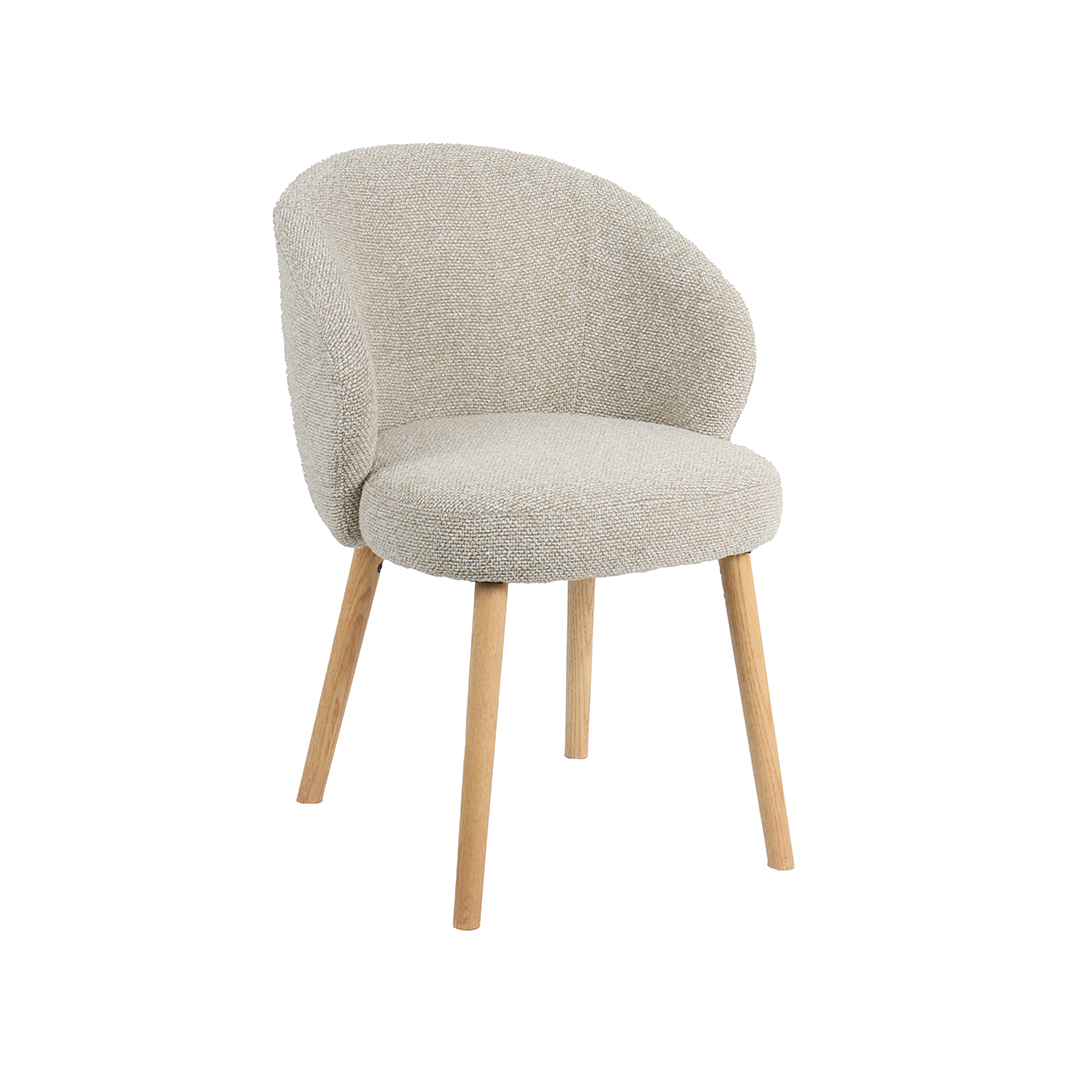 Chaise de salle à manger I_Shiro - Naturel Beige - Royal Boucle - Sans accoudoir - LABEL51