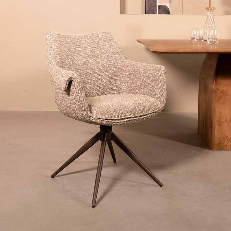 Chaise de salle à manger I_Narumi - Mushroom - Marron - Royal Boucle - Sans accoudoir - Design - LABEL51