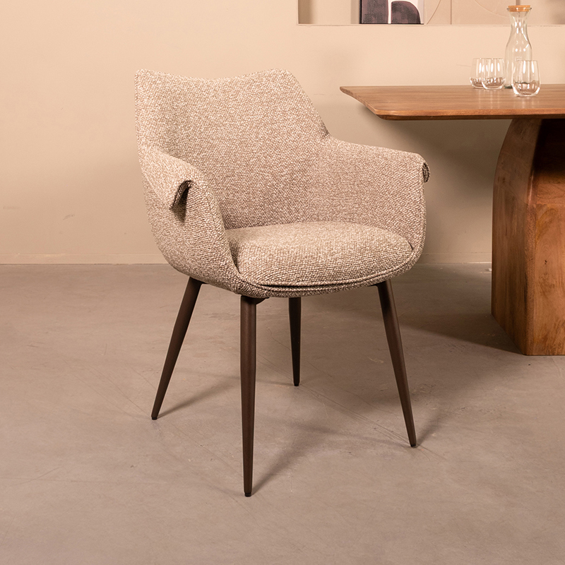 Chaise de salle à manger I_Mirai - Mushroom - Marron - Royal Boucle - Sans accoudoir - Design - LABEL51