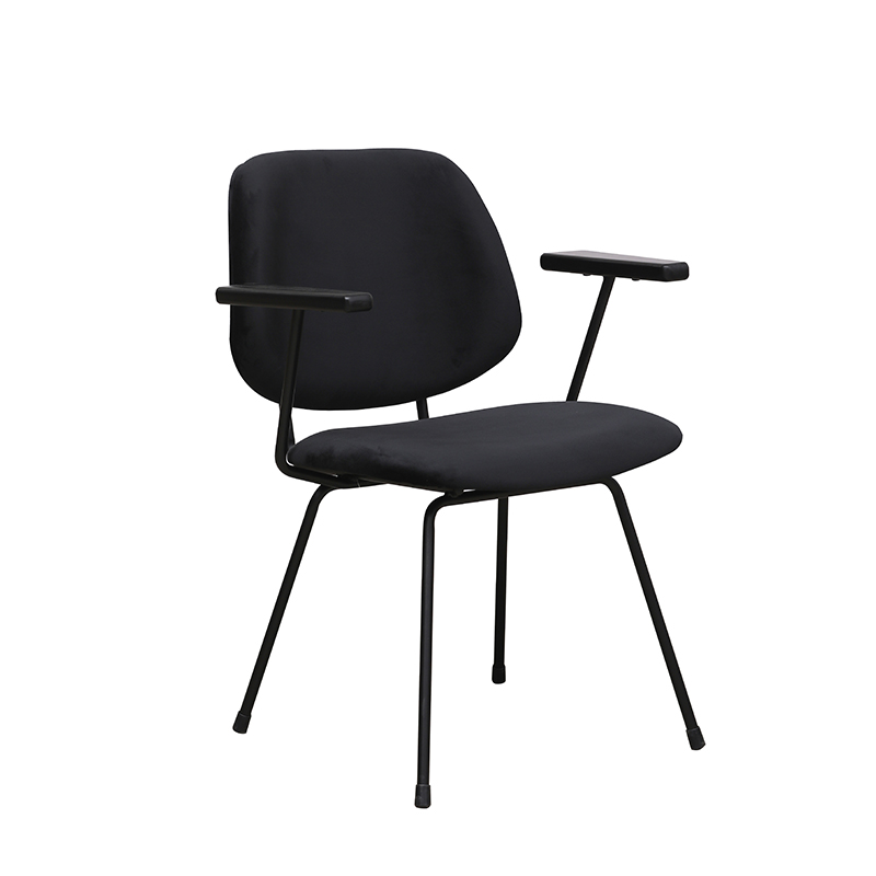 Chaise de salle à manger I_Gastron - Noir - Velours - Sans accoudoir - LABEL51