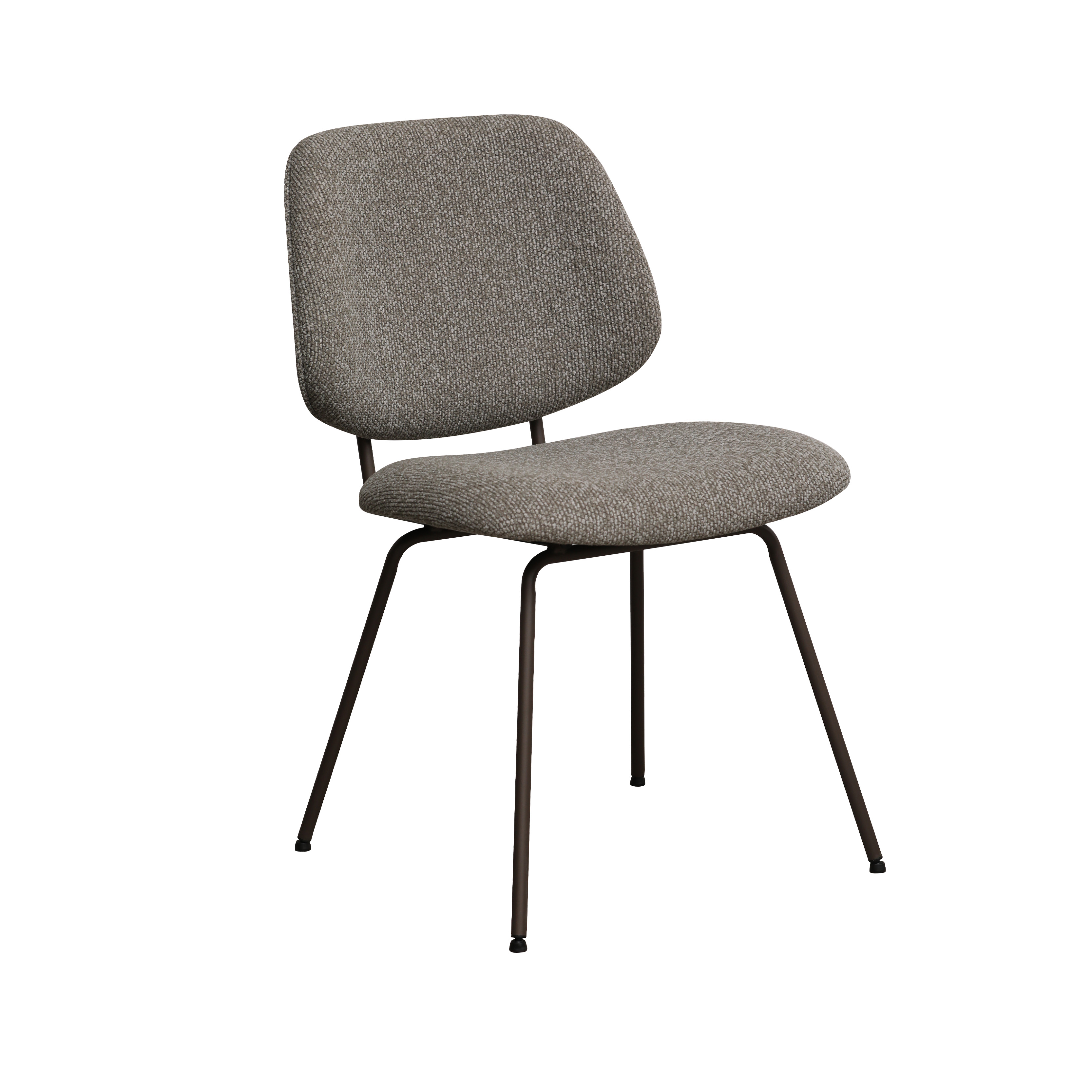 Chaise de salle à manger I_Ravenna - Mushroom - Marron - Royal Boucle - Sans accoudoir - LABEL51