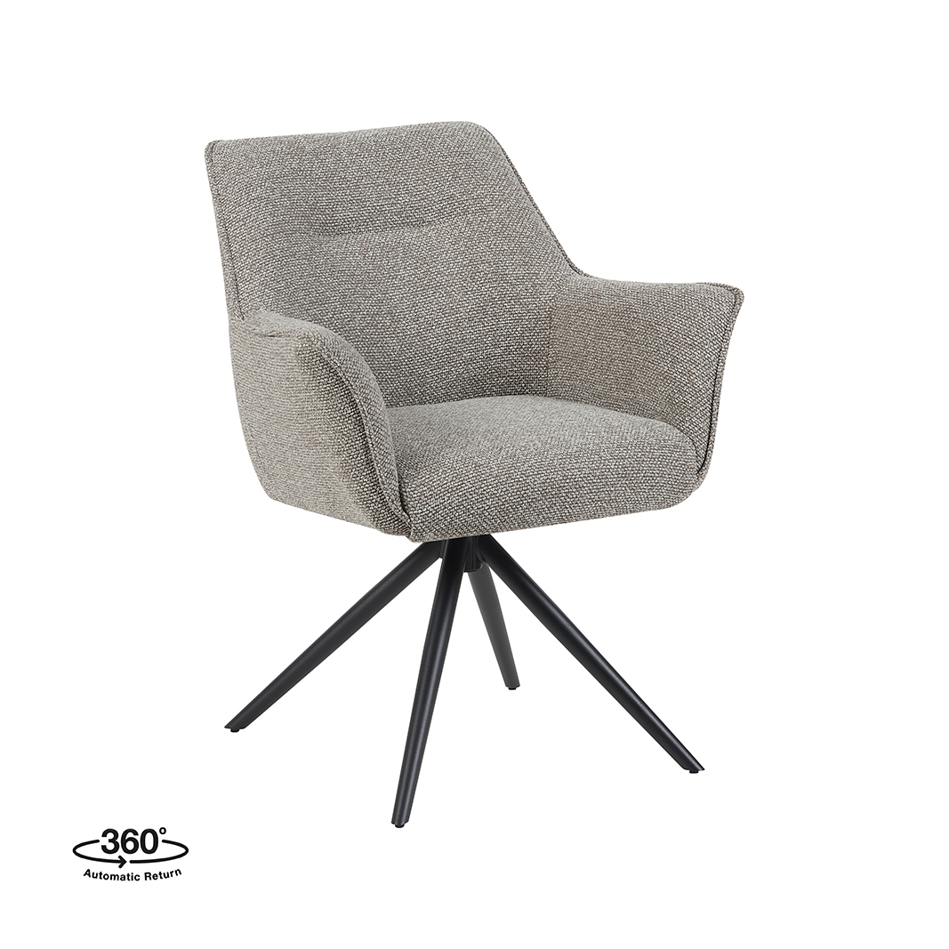 Chaise de salle à manger I_Kimora - Mushroom - Marron - Royal Boucle - Sans accoudoir - Rurale - LABEL51