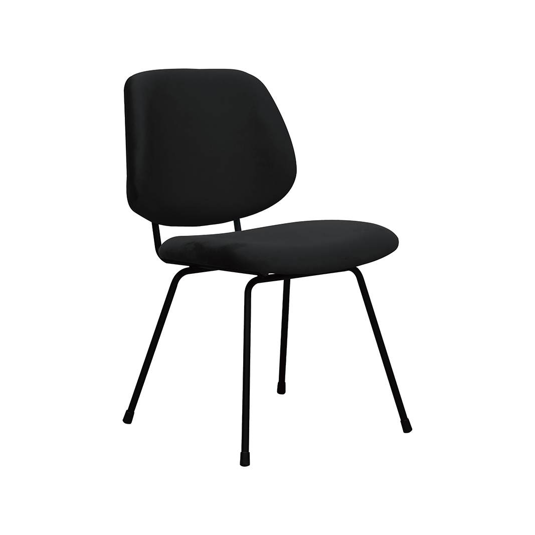 Chaise de salle à manger I_Bello - Noir - Velours - Sans accoudoir - LABEL51