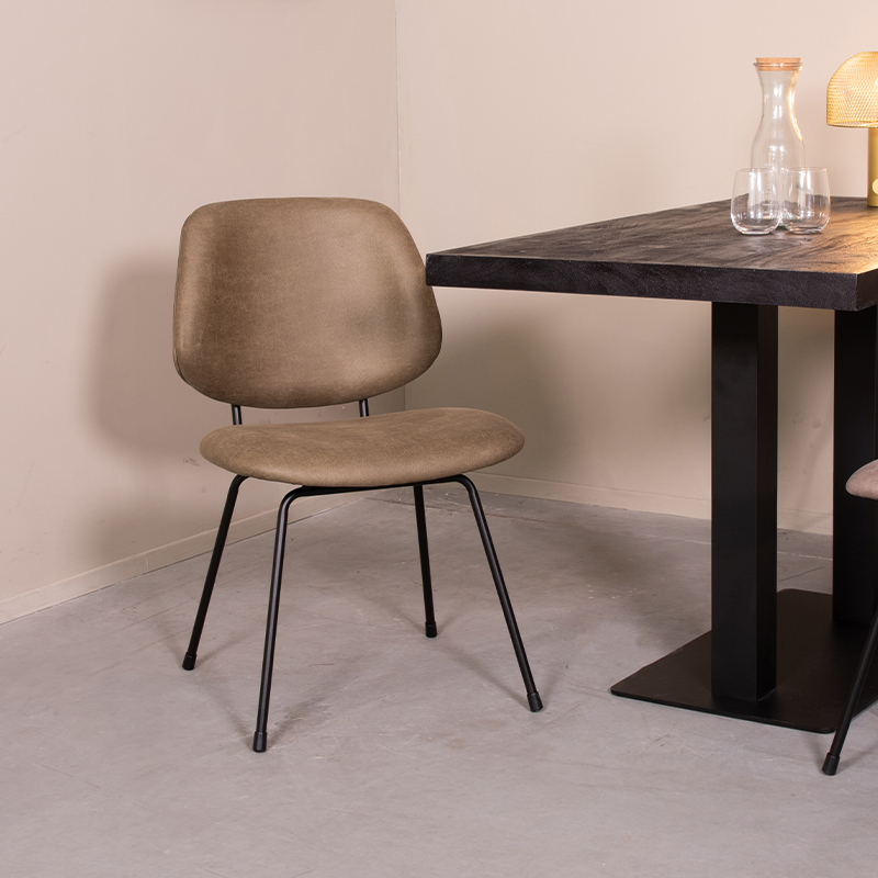 Chaise de salle à manger I_Bello - Moss - Vert - Micro Suede - Sans accoudoir - Moderne - LABEL51