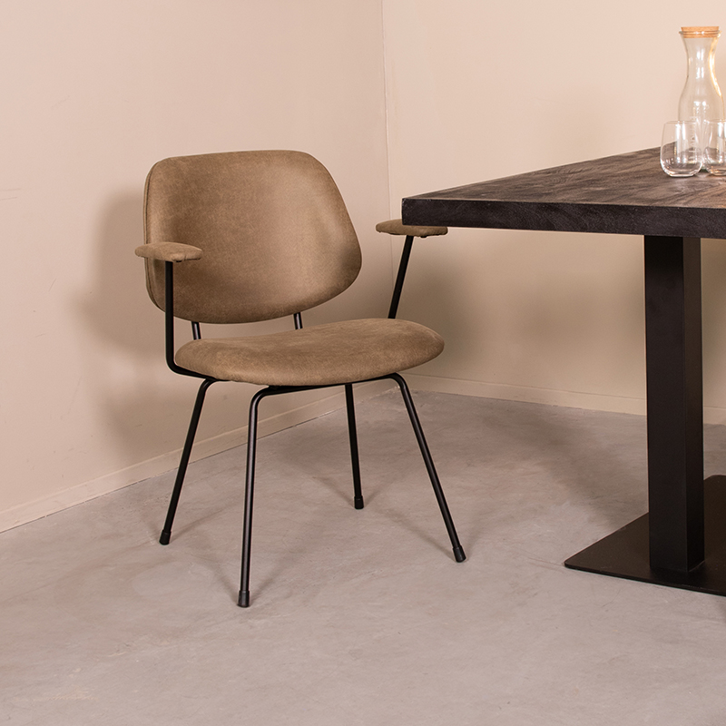 Chaise de salle à manger I_Rivano - Moss - Vert - Micro Suede - Sans accoudoir - Moderne - LABEL51