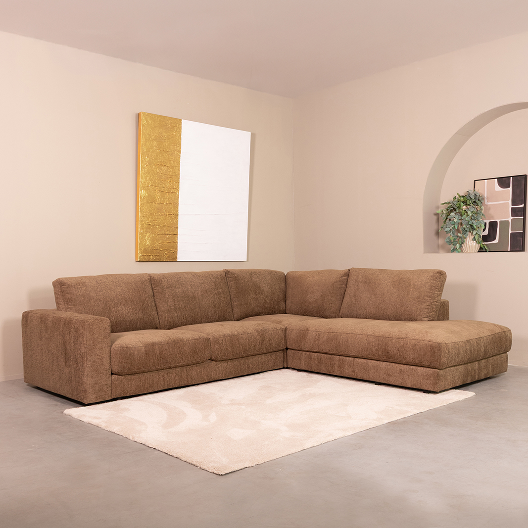 Canapé d'angle I_Valero - Hoekbank Droit - Retro Taupe Tresor - Marron - Chenille - LABEL51