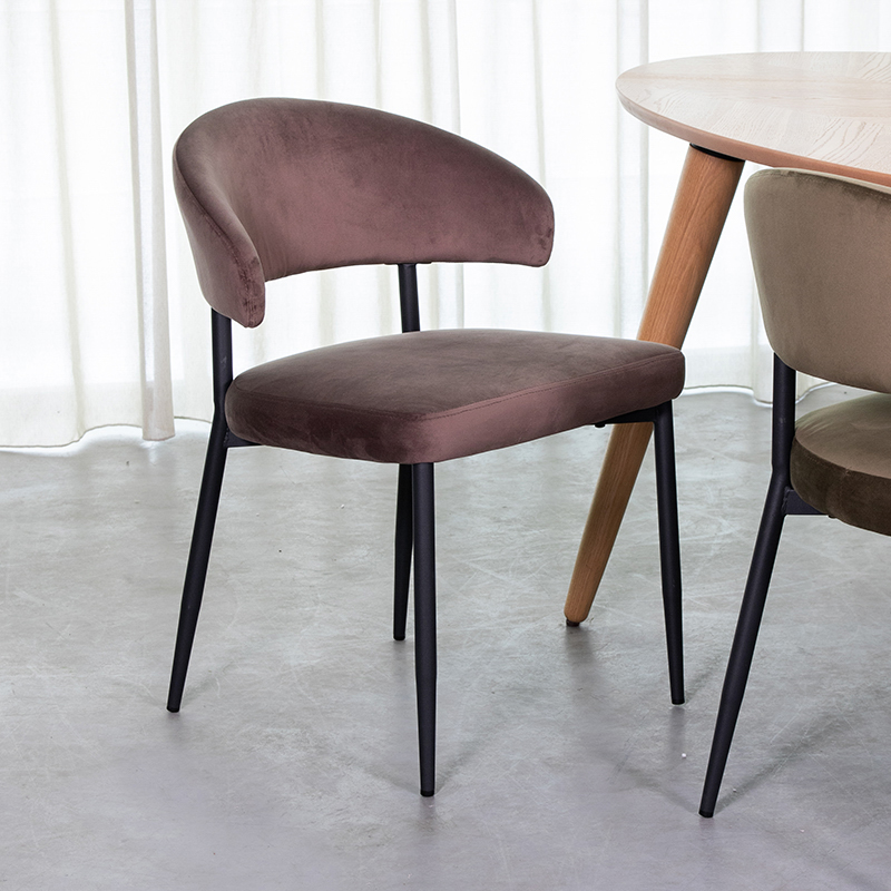 Chaise de salle à manger I_Bliss - Taupe - Marron - Velours - Sans accoudoir - Rurale - LABEL51