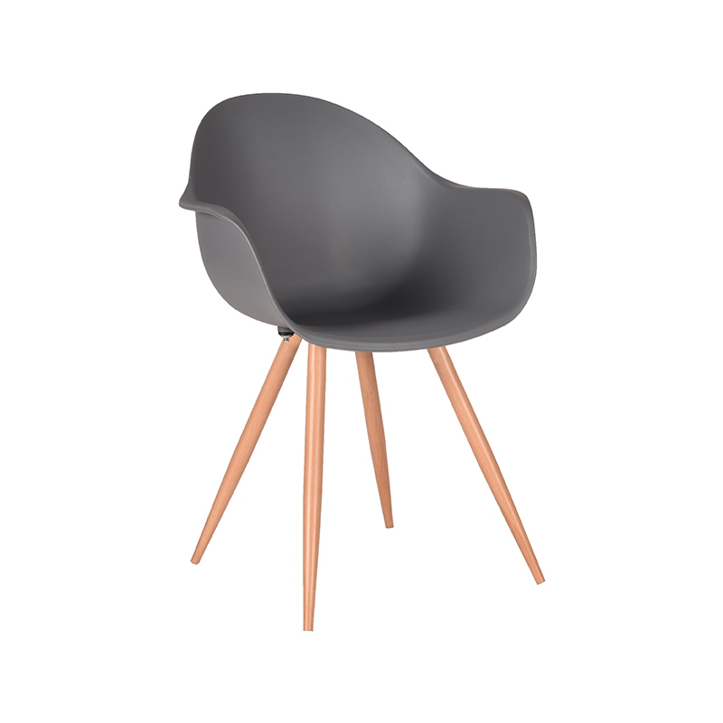 Chaise de salle à manger I_Parma - Siège baquet - Accoudoir - Anthracite - GRIJS - - Moderne - LABEL51